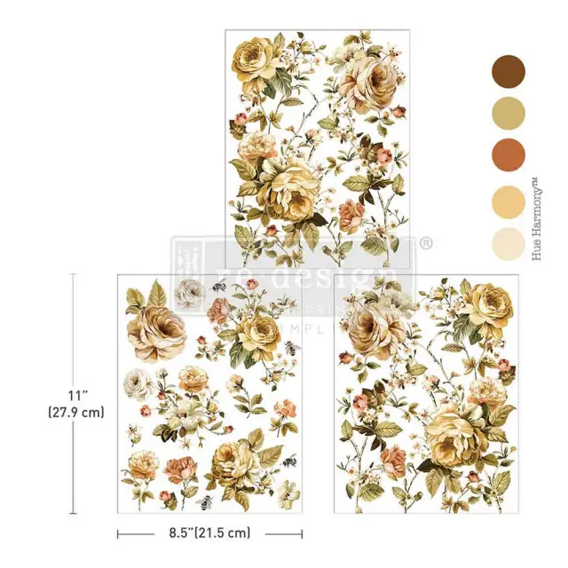 Χαρτί Decor Transfer Prima Re-Design, Belle Époque Blooms, 28x21.5cm, 3 τεμ.