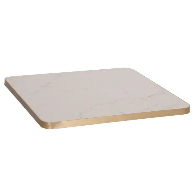 ΕΠΙΦΑΝΕΙΑ ΤΡΑΠΕΖΙΟΥ SINTERED STONE FB96655.12 WHITE MARBLE--ΠΛΑΙΣΙΟ ALU ΧΡΥΣΟ 80x80εκ.
