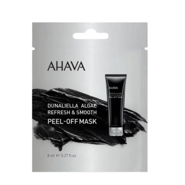 AHAVA Mineral Masks Dunaliella Algae Peel-Off Mask, Μάσκα Προσώπου Με Κάρβουνο Για Τα Μαύρα Στίγματα, 8ml