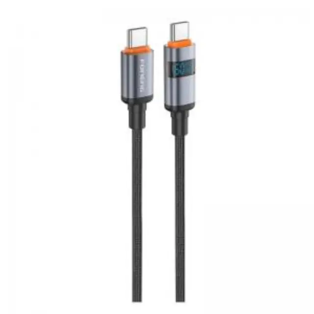 Καλώδιο Σύνδεσης USB 2.0 Foneng X116 Power Display Aluminum Alloy Braided USB C σε USB C 60W 1.2m Μαύρο N68701 2