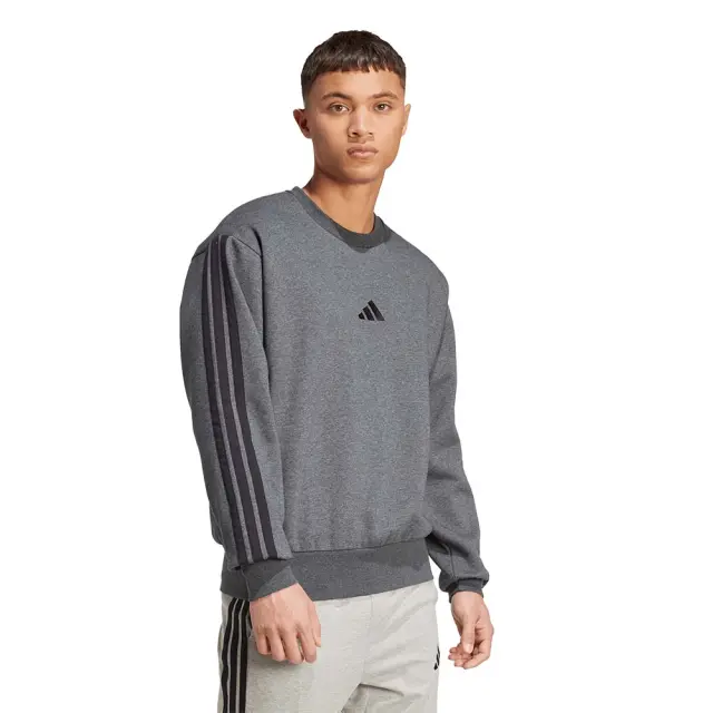 adidas Sportswear Men's 3Stripes Fleece Sweatshirt Γκρι Σκούρο JW4309 (adidas Sportswear) 3