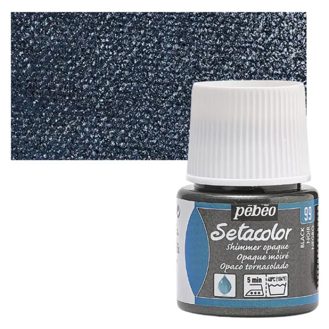 Pebeo Χρώμα Υφάσματος Setacolor Opaque - 99 Black Shimmer - 45ml