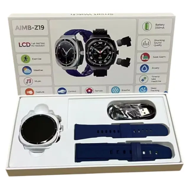Σετ Smartwatch με ασύρματα ακουστικά Bluetooth - AIMB-Z19 - 065578 - White 2