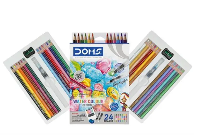 Doms Aqua Water Pencils Σετ Μολυβιών 32τμχ με Πινέλα & Watercolor Χαρτιά / 80449 (DOMS)