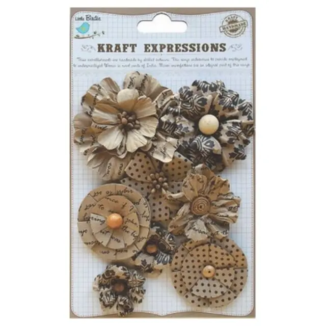 Χειροποίητα Kraft Florence flowers 8τεμ.