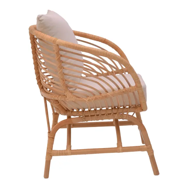 Πολυθρόνα Caxen pakoworld φυσικό rattan-λευκό μαξιλάρι 72x63x75εκ 3