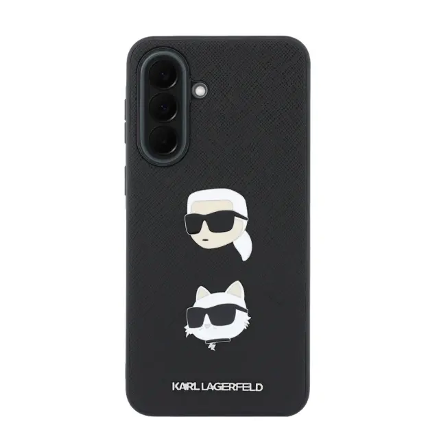 Karl Lagerfeld Liquid Silicone Metal Karl and Choupette Case for Samsung Galaxy A37 Black 3