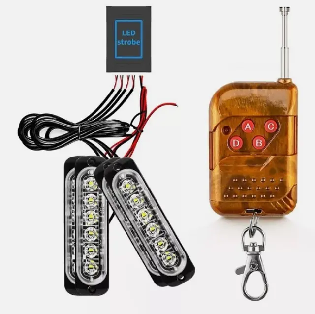 Φώτα 24 LED μπροστινής μάσκας αυτοκινήτου 4 τεμαχίων με τηλεχειρισμό HW-0421Πορτοκαλί Amber