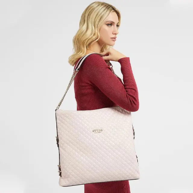 Μεγάλη Τσάντα Ώμου Guess Adam HWQG8694240-PLR Ροζ - One Size 2