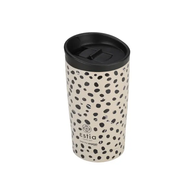 Estia Θερμός Travel Mug Save The Aegean Leopard Taupe 350ml 2