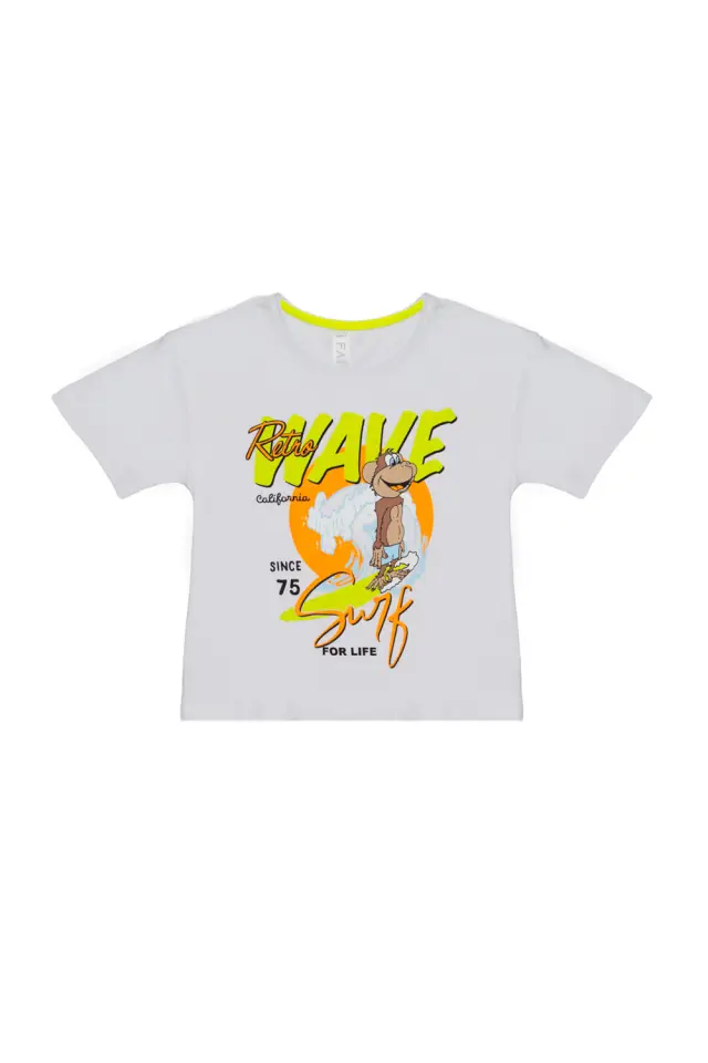 T-Shirt Kid Retro Wave Λευκό