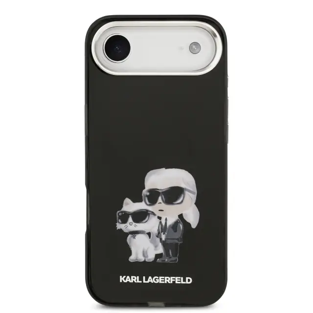 Karl Lagerfeld IML Aquarelle Karl and Choupette Case for iPhone Air Black 3