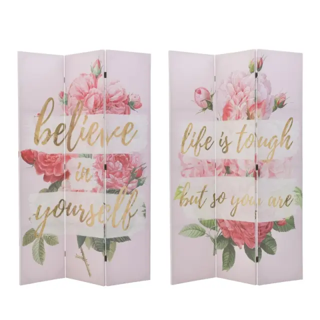 Παραβάν 2 Όψεων Printed Believe In Yourself Καμβάς 120x3x180cm 3-50-610-0230