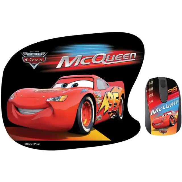 Σετ mini οπτικό ποντίκι και mousepad με μοτίβο \"CARS\", 1000 dpi.