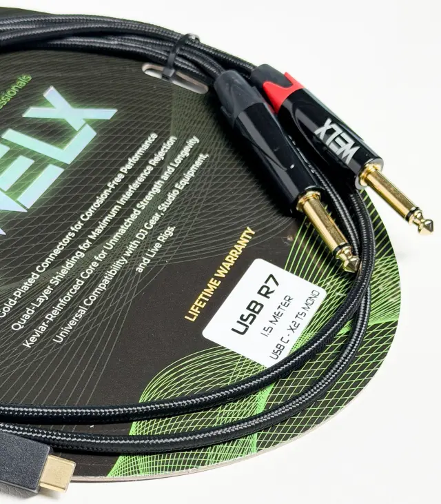 WELX Premium USB-C to X2 TS MONO Cable – 1.5m (R7) 2
