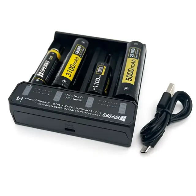 Φορτιστής Μπαταριών SPERAS SP-i4 4 Θέσεων Li-ion & AA/AAA USB 2
