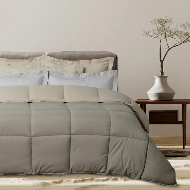 Πάπλωμα 160x220 Μονό Happy Das Home Micro 9692 Taupe 100% Microfiber