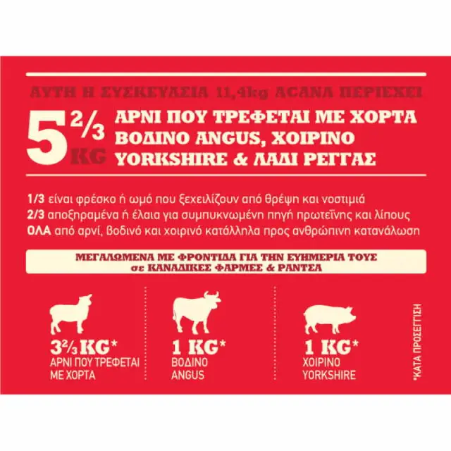 Acana Classics Red Meat με Αρνί, Βοδινό Angus & Χοιρινό - 14.5kg 2