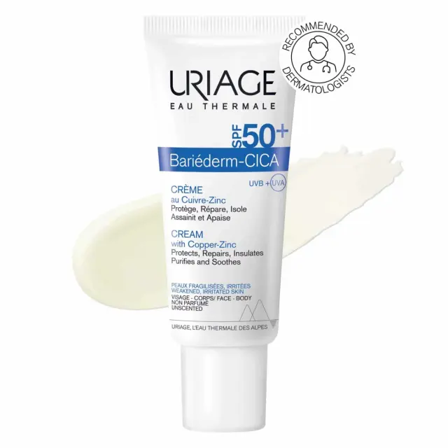 Uriage Bariederm SPF50+ Cica-Cream Αναπλαστική Κρέμα Προσώπου και Σώματος, 40ml 2