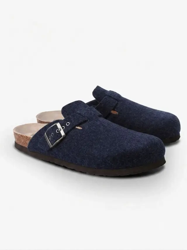 Genuins Παντόφλες Ανδρικό δέρμα Μπλέ GEN/RIVA FELT G106669 NAVY - 44 3