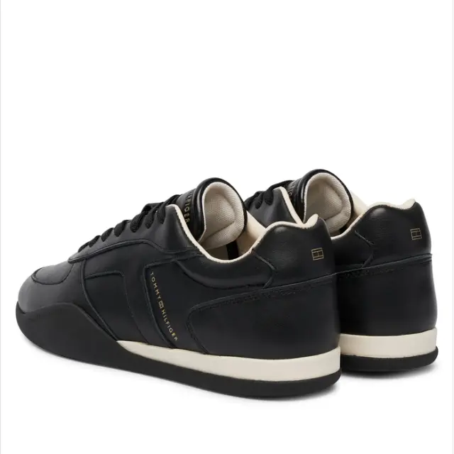 Γυναικεία Δερμάτινα Sneakers Tommy Hilfiger FW0FW09485-BDS Μαύρα Μαύρο - 36 3