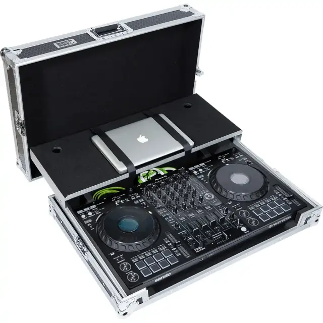 WALKASSE WMC-PROFLX10LTS Flight case Midi Controller PioneerDDJ-FLX10 Silver (Laptop stand) 3
