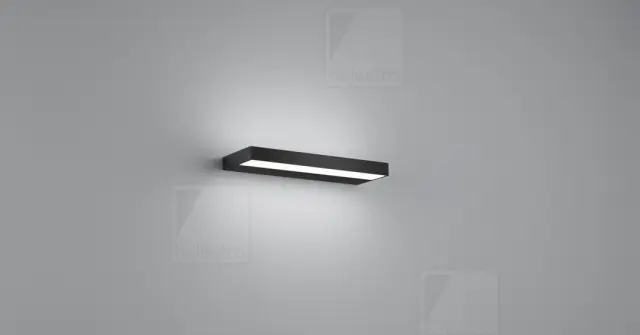 Φωτιστικό Τοίχου LED SLATE Ματ Μαύρο 300 mm IP44 Άμεσου & Έμμεσου Φωτισμού 6.5W – Minimal Design