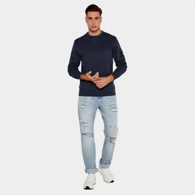 Calvin Klein - Badge Ανδρικό Φούτερ Regular Fit J30J323426-CGE Μπλε Σκούρο - 2XL 2