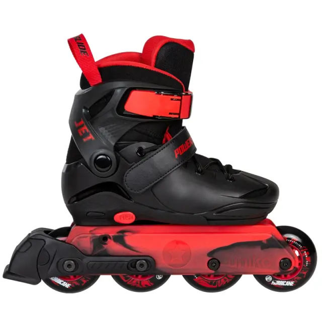 POWERSLIDE Jet Black adj. Πατίνια Αυξομειούμενα - Μαύρο Μαύρο-Κόκκινο
