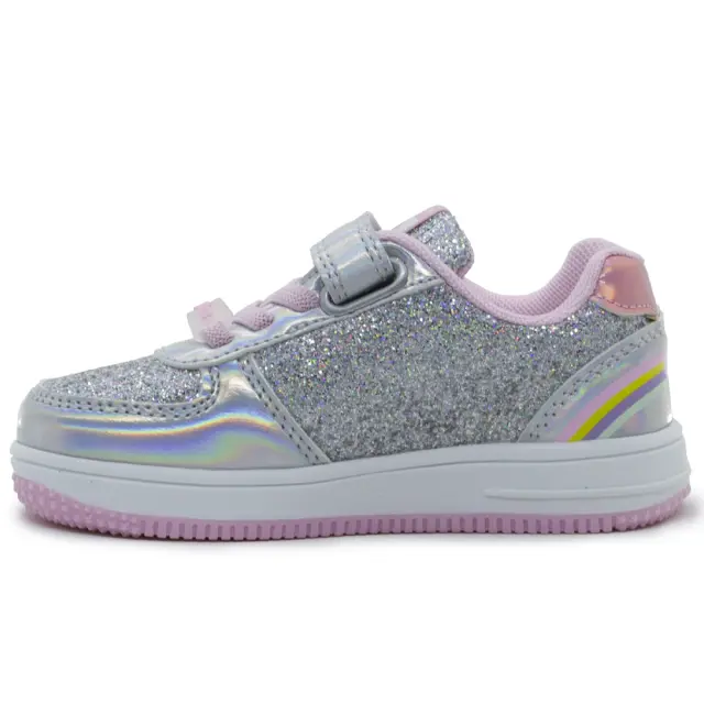 Sneakers Conguitos Ασημί με φωτάκια και glitter Cosh224057 - 34 3