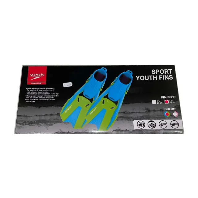 Speedo Kids Sport Travel Fins Μπλε - Πράσινο SOL24003F-PLGL (Speedo) - S/M