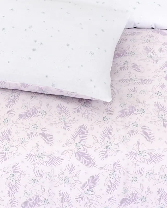 Σετ Σεντόνια 160x200+32 Υπέρδιπλα Kocoon Voyage Lilac 100% βαμβακερόΜε Λάστιχο 2