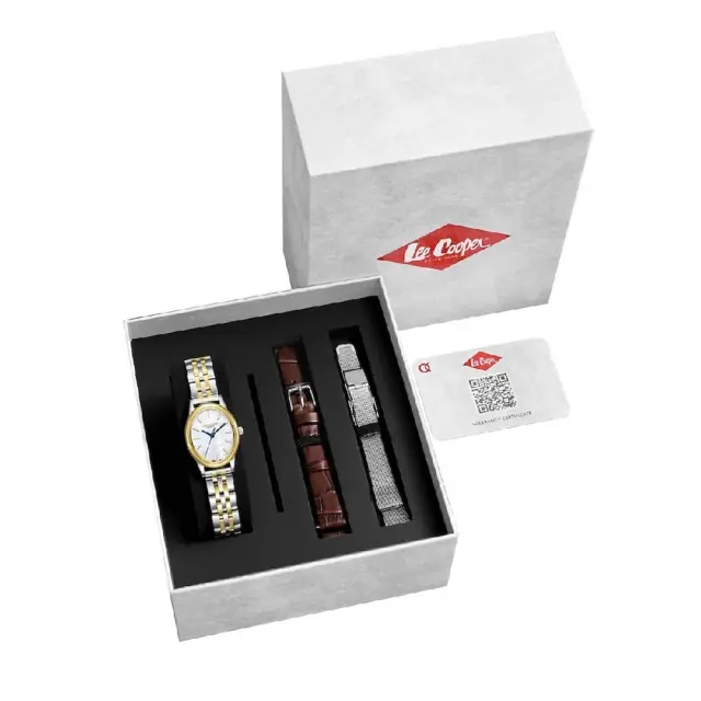 Lee Cooper 8319 Women's Watch Gold/Silver Metallic Bracelet LC08319.220 Box Set