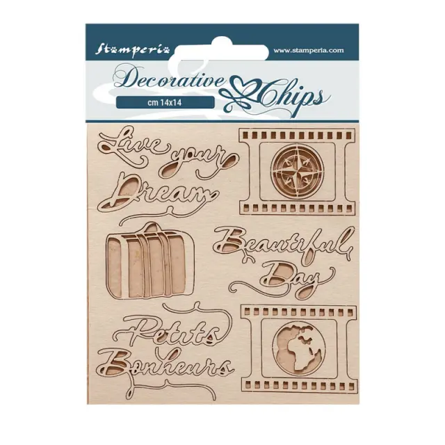 Chipboard Stamperia 14x14cm, Oh la la, Live your dream