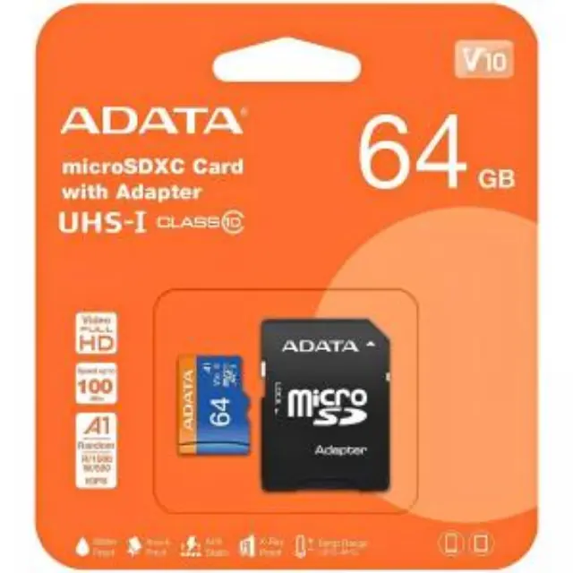 Κάρτα μνήμης Micro SDXC U1 C10 UHS-I Adata Premier 100MB/s 64GB + 1 ADP N71321 3