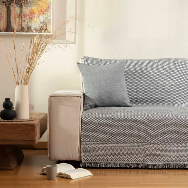 Ριχτάρι Βαμβακερό Τετραθέσιο Tribal Μαύρο 180 x 350 cm Μαύρο 180 x 350 cm 2