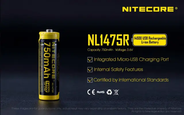 ΜΠΑΤΑΡΙΑ NITECORE NL1475R (τιμή τεμαχίου) 3