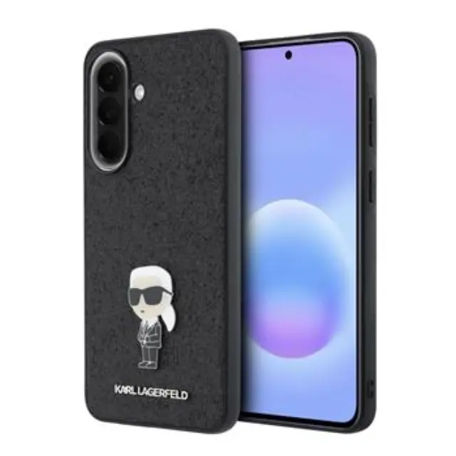 Karl Lagerfeld Fixed Glitter Metal Ikonik Case for Samsung Galaxy A57 Black