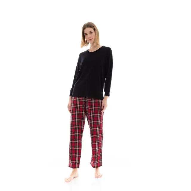 Πιτζάμα Homewear RED-BLACK PLAID W1427 Pink Label - M 2