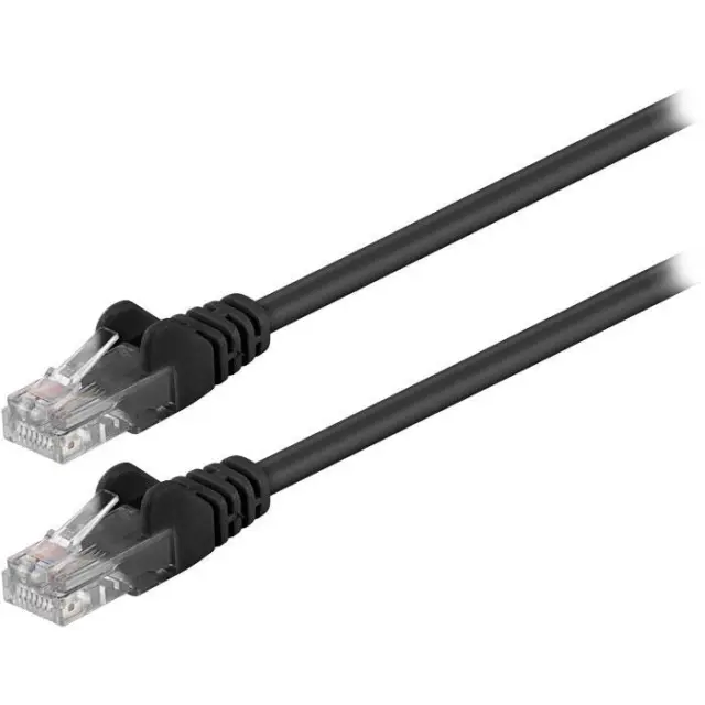 Καλώδιο δικτύου CAT 5e, U/UTP, 0.25m σε μαύρο χρώμα.