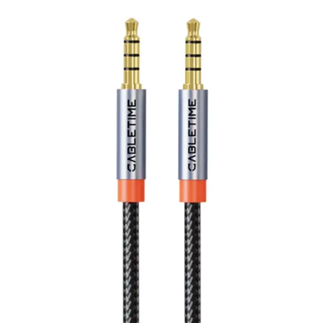 CABLETIME καλώδιο ήχου 3.5mm CT-AM35M, gold plated, 1m, μαύρο