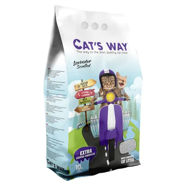 Cat's Way Lavender Άμμος Υγιεινής Μπετονίτη με Άρωμα Λεβάντας 10Lt (8,5Kg) Μονόχρωμο