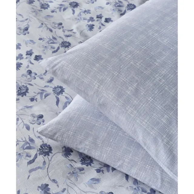 Σετ Μαξιλαροθήκες 2 Τεμαχίων Kentia Yuli 01A Blue- White 50x70 2