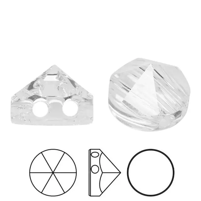 Swarovski 5062 Round Spike 2 Hole - Crystal - 7.5mm - 4τεμ
