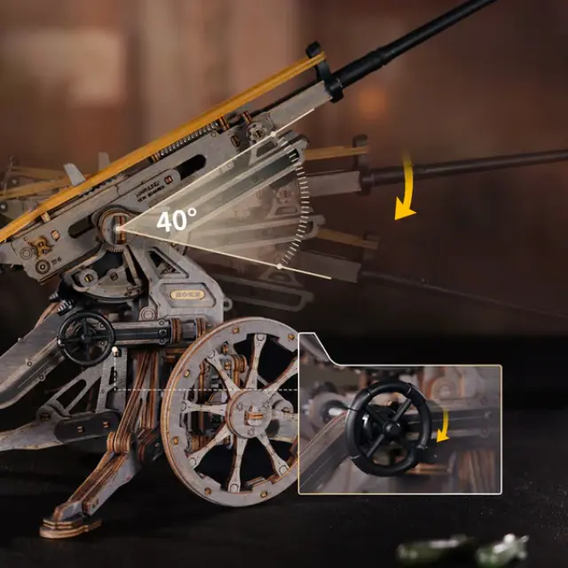 Robotime Μηχανική Κατασκευή Anti-aircraft Gun LQM01 3