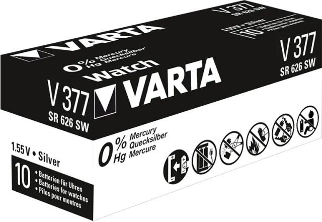 Varta Mini Silver Battery 377-376/G4/SR626SW (VART16610) 3