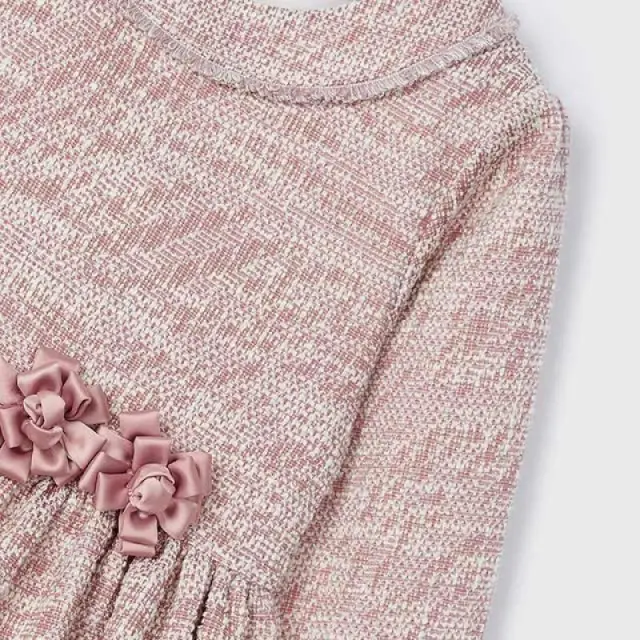 Baby 6 μηνών έως 4 ετών Φόρεμα tweed ροζέ 2