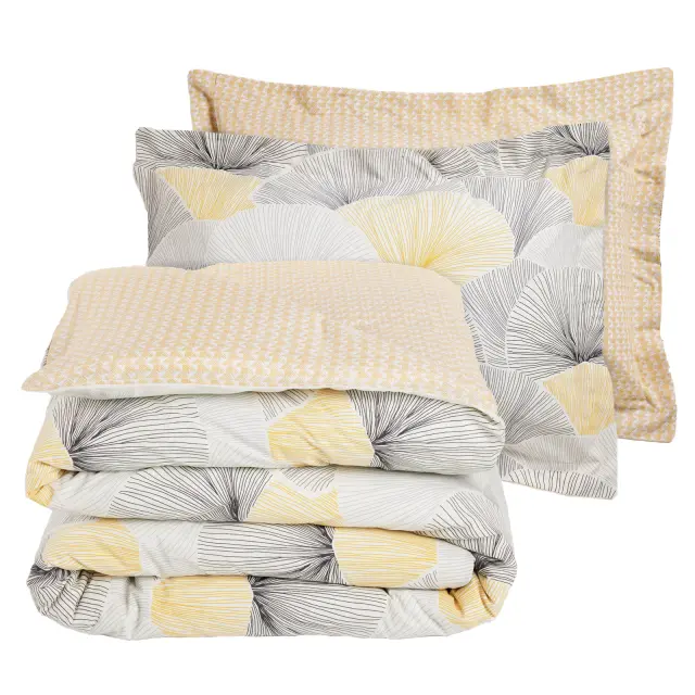 Σετ Παπλωματοθήκη 220x240 Υπέρδιπλη Happy Das Home 9685 Grey-Ochre 100% βαμβακερό 3