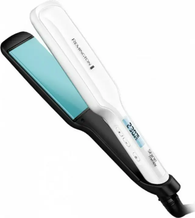 Remington Shine Therapy S8550 Πρέσα Ισιώματος Μαλλιών με Φαρδιές Κεραμικές Πλάκες 35mm, Έλαιο Argan + Βιταμίνη Ε, 10 Ρυθμίσεις έως 235°C 2