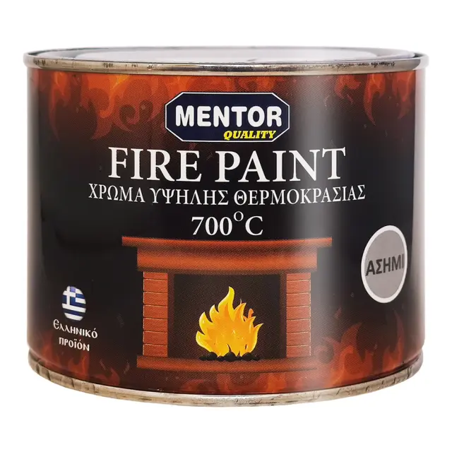 MENTOR FIRE PAINT ΧΡΩΜΑ ΥΨΗΛΗΣ ΘΕΡΜΟΚΡΑΣΙΑΣ 700°C - ΑΣΗΜΙ